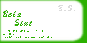 bela sixt business card